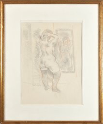 Moses Soyer Sketch, Nude In Mirror (CTF20)