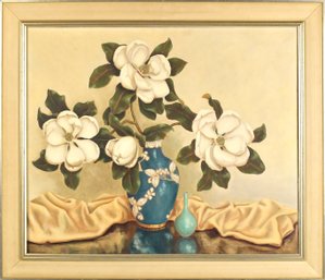 Dudley Kuykendall Oil, Still Life With Magnolias (CTF20)