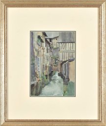 Francis Goodrich Watercolor, European Street Scene (CTF10)