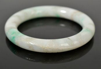 Chinese Carved Jade Bangle Bracelet (CTF10)