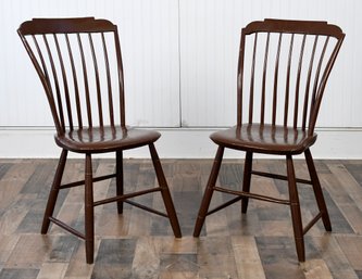 Pr. Antique Step Down Windsor Side Chairs (CTF20)