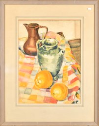 Mid-century Watercolor, Tabletop Still Life (CTF10)