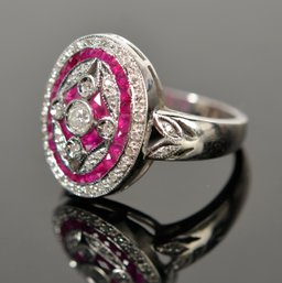 10k Gold, Ruby And Diamond Ring (CTF10)