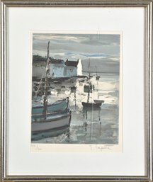 Georges Laporte Lithograph, Harbor Town (CTF10)