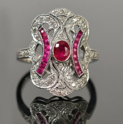 10k Gold Ruby And Diamond Ring (CTF10)