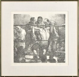 Joseph Sheppard Lithograph, Boxing Match (CTF10)