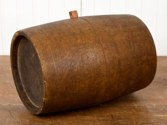 19th C. Turned Wood Keg Barrel (CTF10)