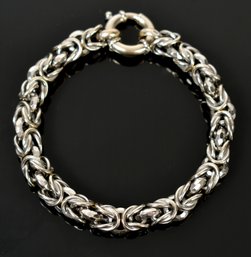14k White Gold Byzantine Link Bracelet (CTF10)