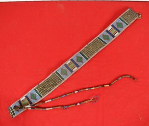 Vintage Native American Beaded Hide Belt (CTF10)