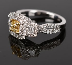 Fancy Yellow Diamond 18K Gold Ring (CTF10)