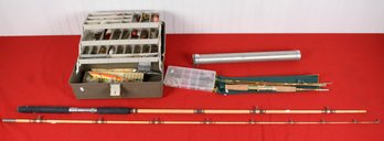 Vintage Fishing Gear, Tackle Box And Rods (CTF10)