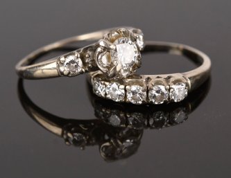 Vintage Diamond Wedding Ring Set (CTF10)