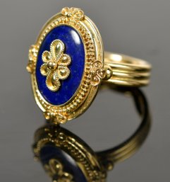 18k Gold Lapis Lazuli Ring (CTF10)