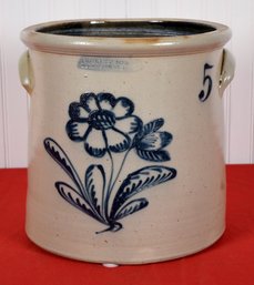 Antique Burger & Co Rochester NY 5 Gal Crock (CTF10)