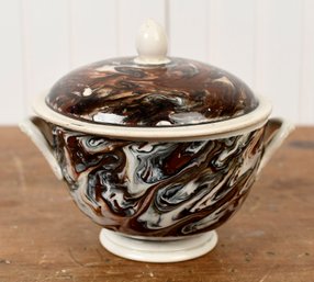 19th C. Mocha Covered Bowl (CTF10)