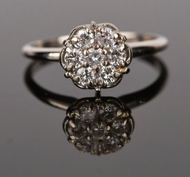 14k Gold Floral Diamond Ring (CTF10)