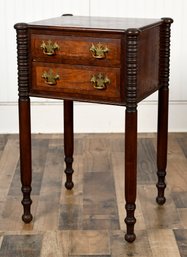 Antique Sheraton Mahogany Two Drawer Writing Stand (CTF10)