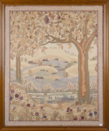 Vintage Crewelwork Embroidery, Landscape (CTF20)