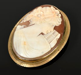 Antique Victorian 14k Gold Cameo Pin (CTF10)
