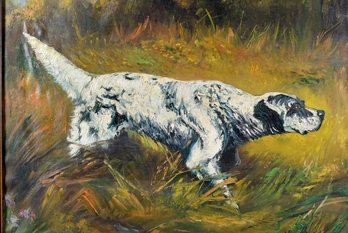 20th C. Oil On Canvas Hunting Dog (CTF10)