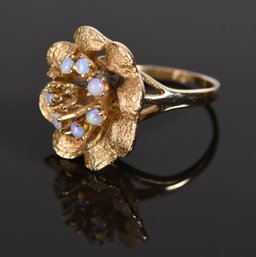 Vintage 14k Gold Opal Flower Ring (CTF10)