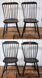 Two Pair 19th C. Step Down Windsor Chairs (CTF20)