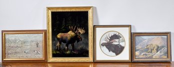Four Artworks: Hunting Scenes, Bear, Moose (CTF10)