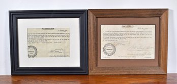 Two WWII Enemy Equipment Certificates (CTF10)