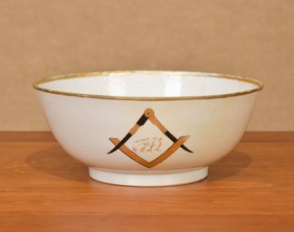 Antique Chinese Export Porcelain Masonic Bowl (CTF10)