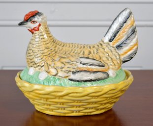 Antique Staffordshire Hen-On-Nest (CTF10)
