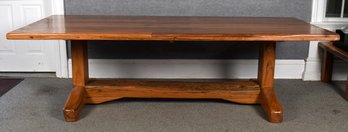 Rare Yellow Jarrah Wood Trestle Base Dining Table (CTF80)