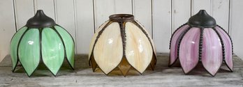 Three Antique Glass Tulip Shades (CTF10)