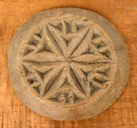 19th C. Carved Double Sided Star Butter Stamp (CTF10)