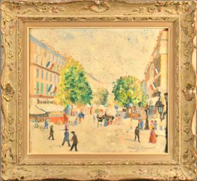 20th C. Serigraph, French Street Scene (CTF10)