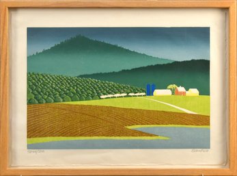 Sabra Field Woodblock Print, Spring Corn (CTF10)