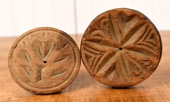 Two 19th C. Carved Butter Stamps, Hearts (CTF10)