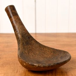 18th C. American Ash Burl Wood Carved Ladle (CTF10)