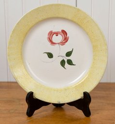 19th C. English Spatterware Plate With Yellow Border (CTF10)