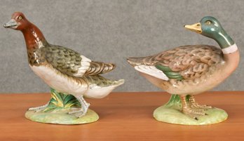 Vintage Italian Hand Painted Porcelain Ducks (CTF20)