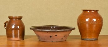 Antique Redware, 3pcs (CTF20)