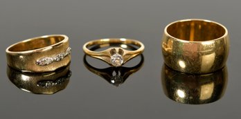 Three Antique 14k Gold Rings (CTF10)