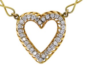 14k Gold Diamond Heart Necklace (CTF10)