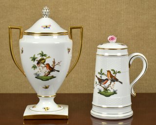 Herend Porcelain Rothschild Bird Covered Urn And Stein (CTF20)