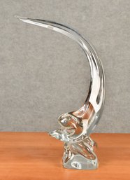 Signed Daum Crystal Dolphin Figure (CTF20)