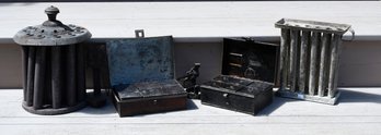 Antique Tin Candle Molds, Spice Boxes And Lighting (CTF20)