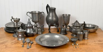 18th & 19th C. Pewter Collection, 30pcs.  (CTF 20)