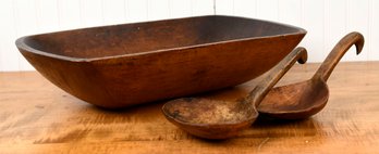 19th C. Cherry Copping Bowl & Two Scoops (CTF10)