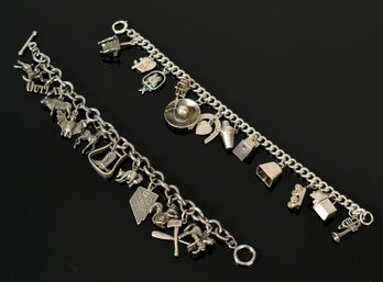 Two Charm Bracelets With Some Sterling Charms (CTF10)