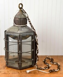 Antique Labeled Clipper Ship Copper Lantern (CTF20)