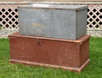 Two 19th C. Painted Blanket Boxes (CTF30)